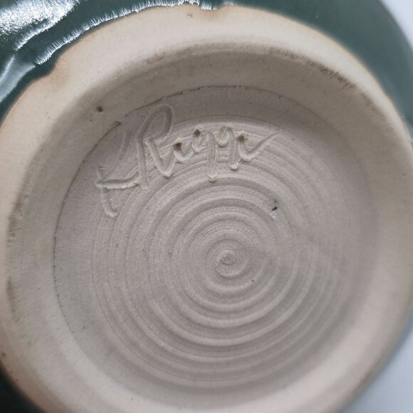 Handmade Studio Pottery Vase Signed Multi-Color Abstract  Glazed - Picture 3 of 8